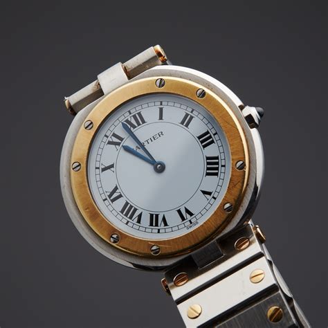 cartier santos gold watch|santos de cartier quartz round.